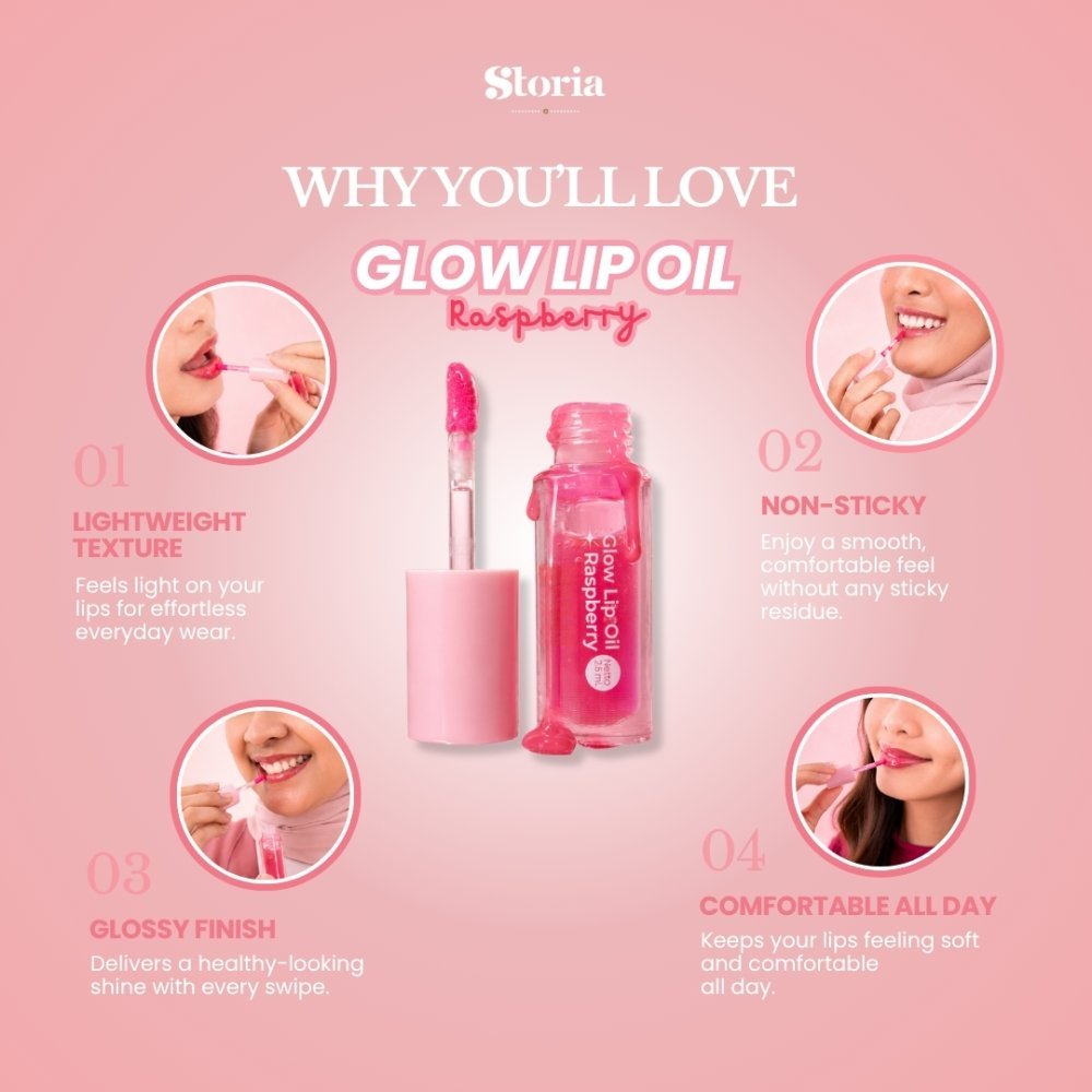 STORIA Glow Lip Oil Raspberry