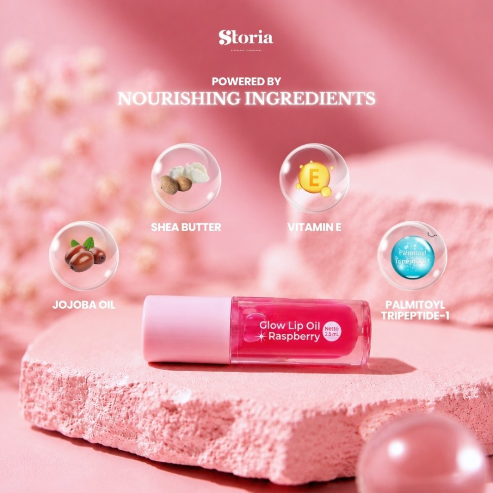 STORIA Glow Lip Oil Raspberry